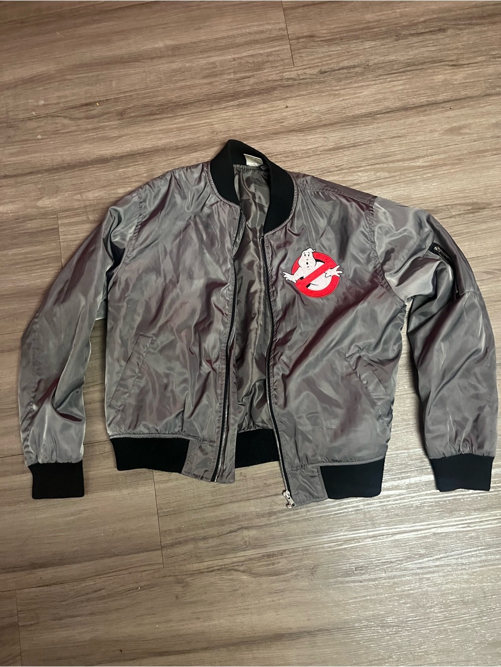 Ghostbusters Logo Grey Bomber Jacket - Men